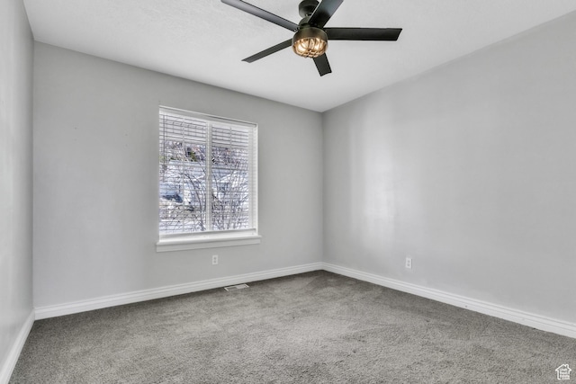 2172 S Dakota Ave, Provo, UT 84606 - carpeted empty room with ceiling fan, visible vents, and baseboards