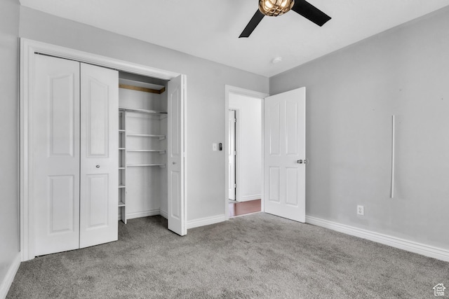 2172 S Dakota Ave, Provo, UT 84606 - unfurnished bedroom featuring a closet, carpet, a ceiling fan, and baseboards