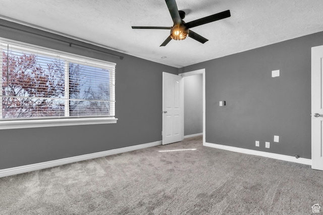2172 S Dakota Ave, Provo, UT 84606 - interior space with a ceiling fan, carpet, baseboards, and a textured ceiling