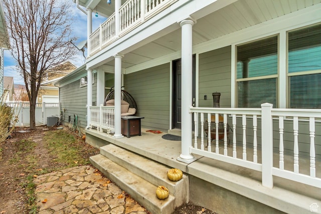 11716 S Grandville Ave, South Jordan, UT 84009 - exterior space with covered porch, fence, a balcony, and central air condition unit