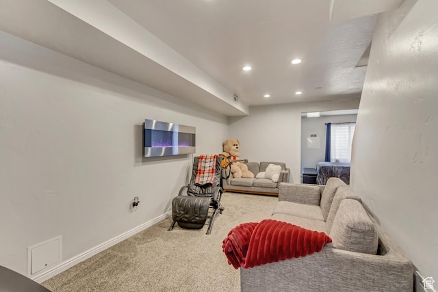 11716 S Grandville Ave, South Jordan, UT 84009 - sitting room with baseboards, carpet flooring, and recessed lighting