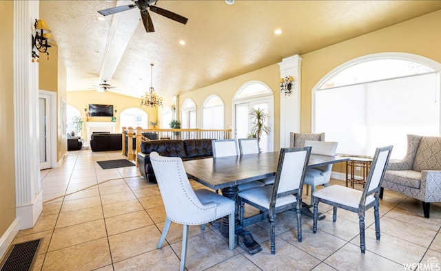 623 W Villa Bluff Dr, Sandy, UT 84070 - dining area with plenty of natural light, visible vents, and ceiling fan with notable chandelier