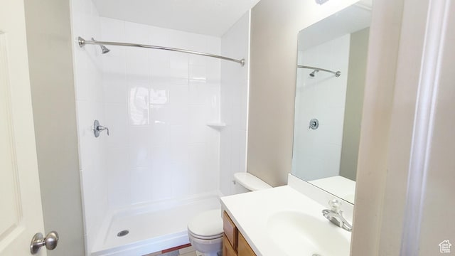 623 W Villa Bluff Dr, Sandy, UT 84070 - bathroom with tiled shower, vanity, and toilet