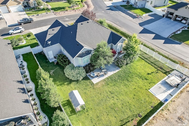 aerial view with a residential view