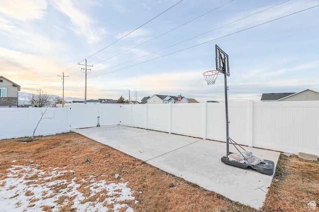 view of patio with a fenced backyard
