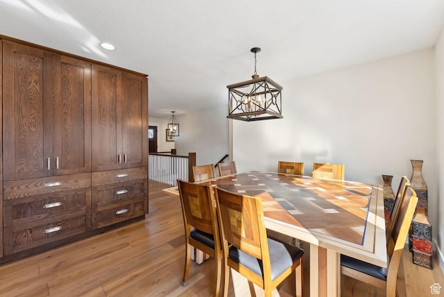 770 N 1000 E, Lehi, UT 84043 - dining room with recessed lighting, light wood finished floors, and a chandelier