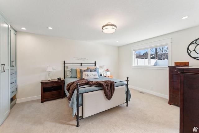 770 N 1000 E, Lehi, UT 84043 - bedroom with baseboards, visible vents, recessed lighting, and light colored carpet