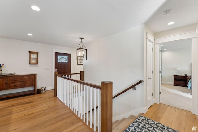 770 N 1000 E, Lehi, UT 84043 - interior space featuring recessed lighting, baseboards, light wood-type flooring, and an upstairs landing