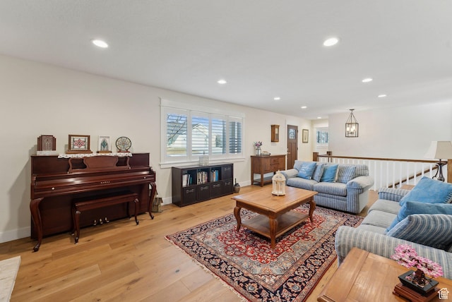 770 N 1000 E, Lehi, UT 84043 - living room with recessed lighting, baseboards, and light wood-style floors