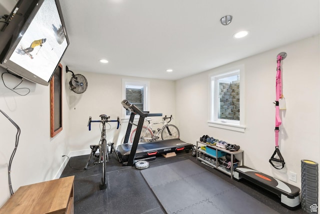 770 N 1000 E, Lehi, UT 84043 - exercise area featuring baseboards, plenty of natural light, and recessed lighting