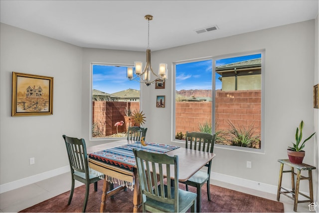 530 W Cougar Way, Ivins, UT 84738 - dining room featuring a wealth of natural light, visible vents, baseboards, and an inviting chandelier