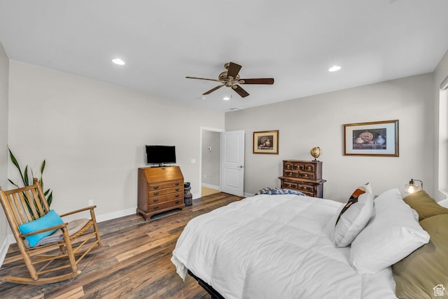 530 W Cougar Way, Ivins, UT 84738 - bedroom with recessed lighting, baseboards, and dark wood finished floors