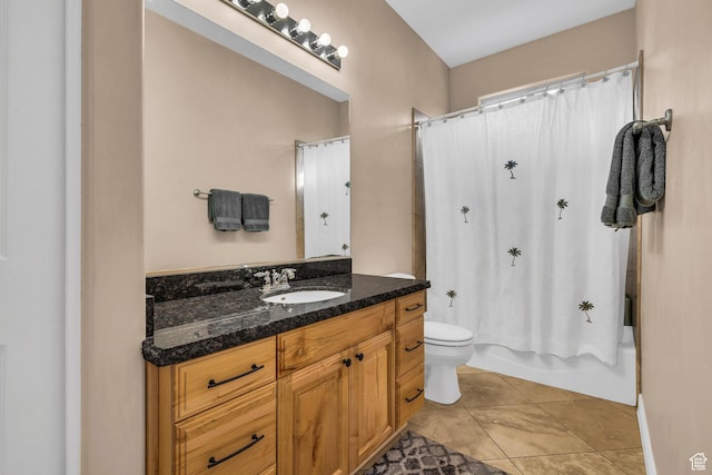 806 N 2500 W, Hurricane, UT 84737 - full bathroom with toilet, shower / tub combo with curtain, vanity, and tile patterned floors