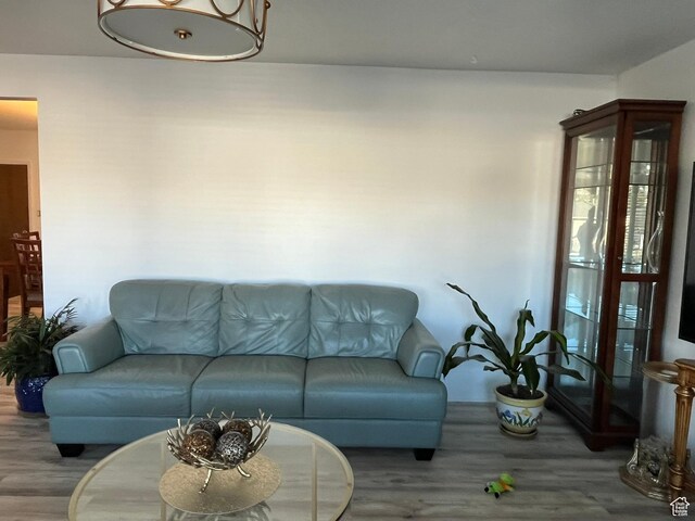 living area with wood finished floors