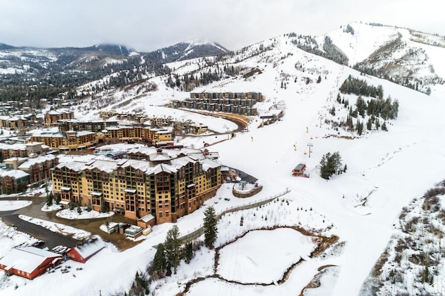 3720 N Sundial Ct Unit C007, Park City, UT 84098 - snowy aerial view with a mountain view