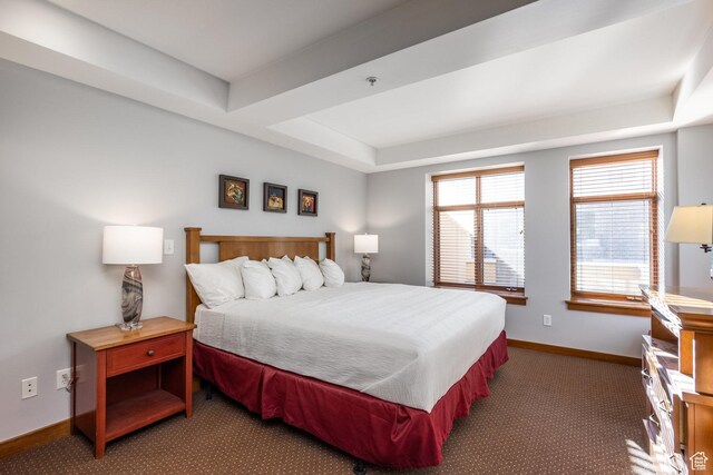 3720 N Sundial Ct Unit C007, Park City, UT 84098 - bedroom featuring carpet, a raised ceiling, and baseboards