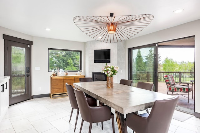 12 Thaynes Canyon Dr, Park City, UT 84060 - dining space with a wealth of natural light, a fireplace, and recessed lighting