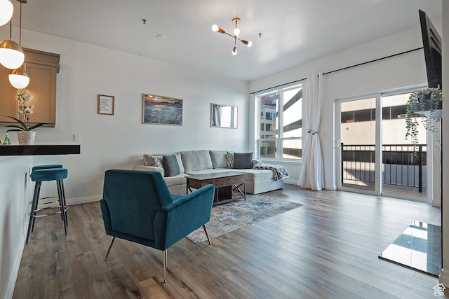 350 S 200 E Unit 404, Salt Lake City, UT 84111 - living area featuring wood finished floors and baseboards
