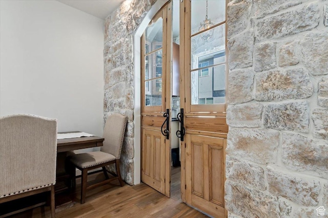 interior space featuring wood finished floors