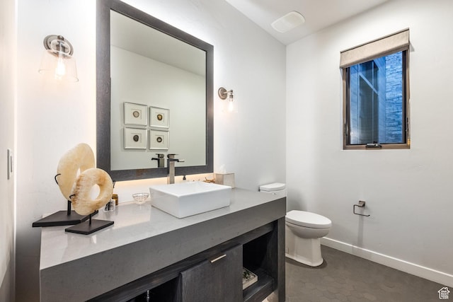 6379 W Golden Bear Loop, Park City, UT 84098 - half bathroom with vanity, baseboards, and toilet