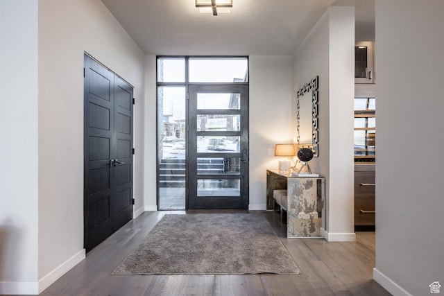 6379 W Golden Bear Loop, Park City, UT 84098 - foyer entrance featuring wood finished floors and floor to ceiling windows