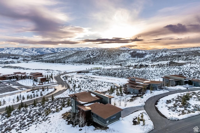 6379 W Golden Bear Loop, Park City, UT 84098 - snowy aerial view with a mountain view