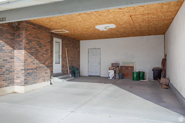 view of garage
