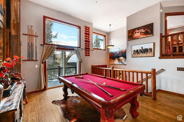 8979 N Timphaven Dr, Sundance, UT 84604 - recreation room with light wood finished floors, billiards, and baseboards