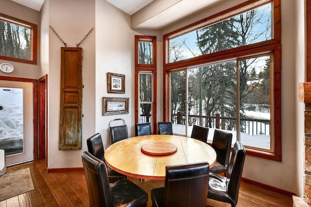 8979 N Timphaven Dr, Sundance, UT 84604 - dining space with baseboards and wood finished floors