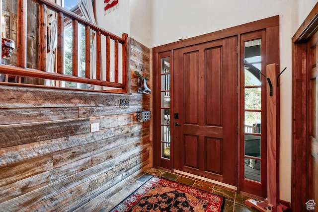8979 N Timphaven Dr, Sundance, UT 84604 - entrance foyer with a healthy amount of sunlight and stone finish flooring