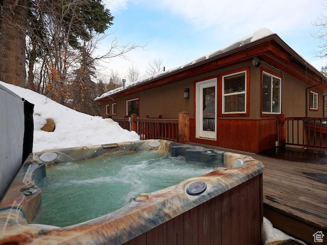 8979 N Timphaven Dr, Sundance, UT 84604 - exterior space with a hot tub and a deck