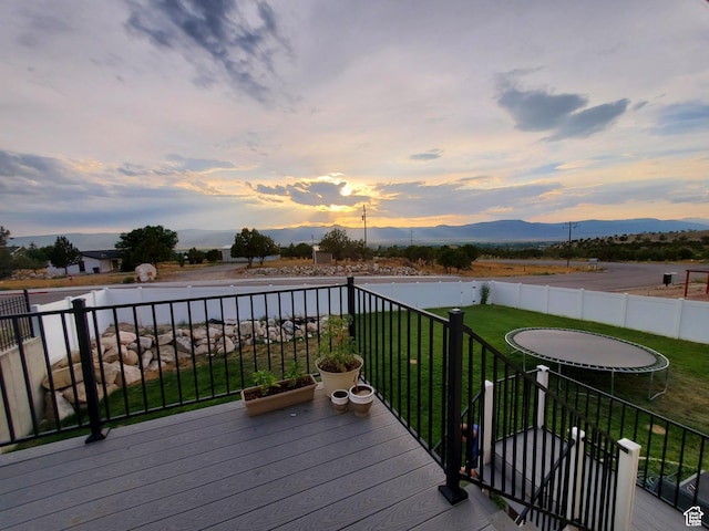906 S 950 E, Ephraim, UT 84627 - deck with fence, a mountain view, and a lawn