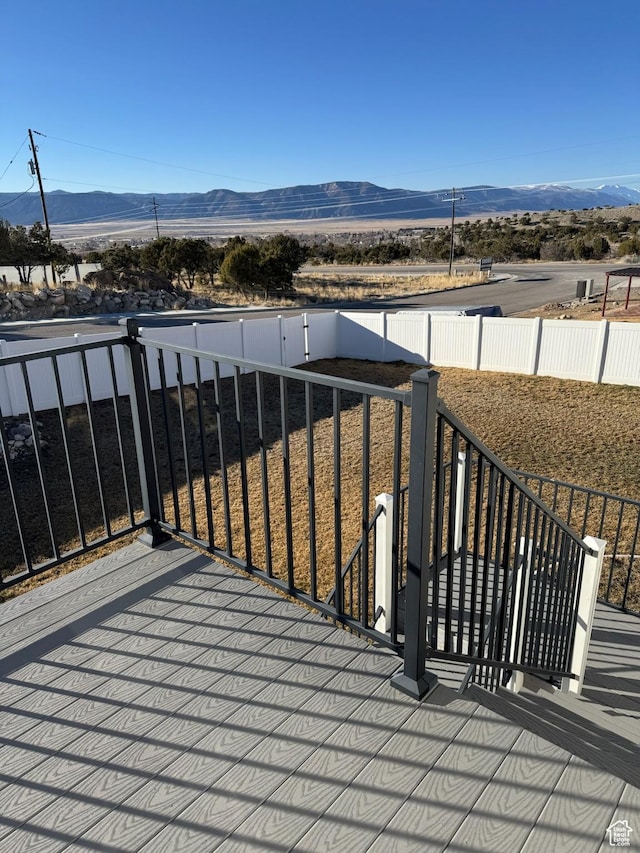 906 S 950 E, Ephraim, UT 84627 - wooden deck with fence and a mountain view