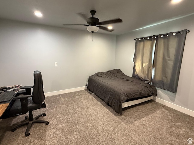6274 N Vernon Dr E, Eagle Mountain, UT 84005 - carpeted bedroom with ceiling fan, recessed lighting, and baseboards