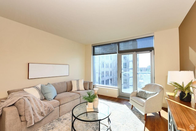 35 E 100 S Unit 1109, Salt Lake City, UT 84111 - living room featuring wood finished floors