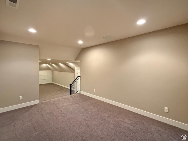 1663 N 3500 W, Plain City, UT 84404 - basement with baseboards, visible vents, dark carpet, and recessed lighting