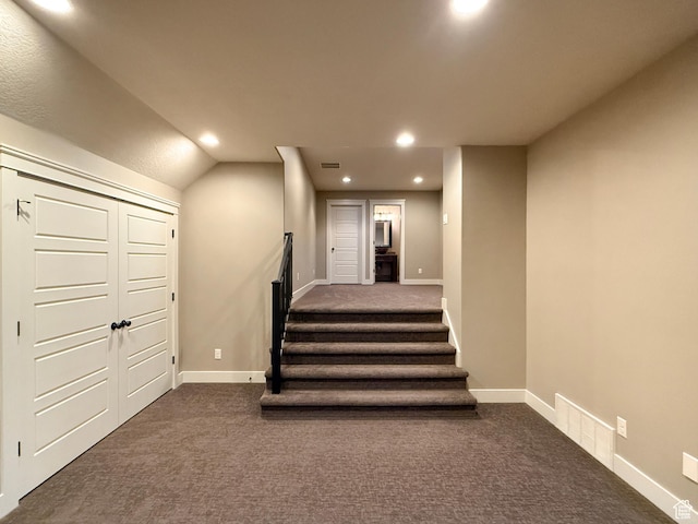 1663 N 3500 W, Plain City, UT 84404 - stairway featuring carpet, visible vents, and baseboards