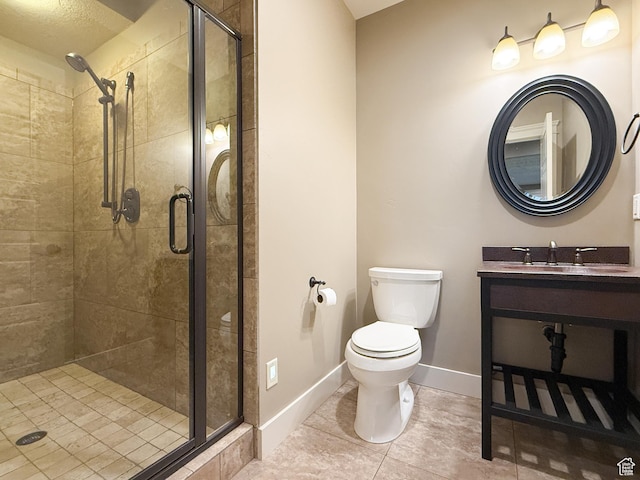 1663 N 3500 W, Plain City, UT 84404 - full bathroom featuring toilet, a sink, baseboards, tile patterned floors, and a stall shower