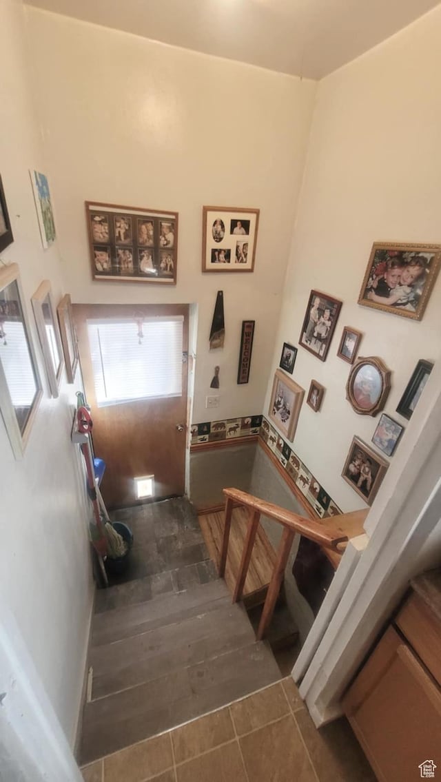 613 Jefferson St, Montpelier, ID 83254 - stairs featuring tile patterned flooring