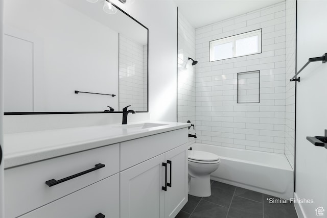 4085 E El Capitan Way, St George, UT 84790 - full bathroom featuring tile patterned floors, toilet, vanity, and  shower combination