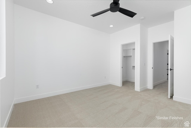 4085 E El Capitan Way, St George, UT 84790 - unfurnished bedroom featuring light carpet, recessed lighting, a spacious closet, and baseboards