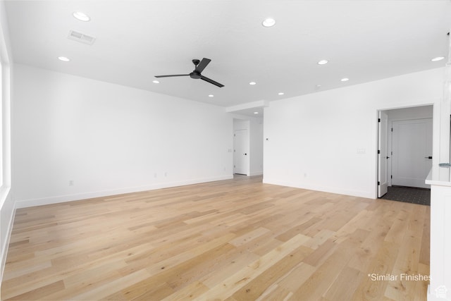 4085 E El Capitan Way, St George, UT 84790 - unfurnished room with visible vents, baseboards, a ceiling fan, recessed lighting, and light wood-style flooring