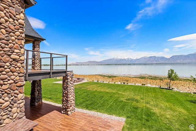 1698 S Amanda Ln E, Saratoga Springs, UT 84045 - view of yard with a water and mountain view