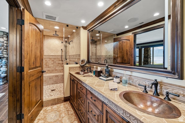1698 S Amanda Ln E, Saratoga Springs, UT 84045 - full bath with visible vents, a tile shower, and a sink
