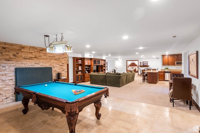 290 E 200 S, Parowan, UT 84761 - game room featuring recessed lighting, a fireplace, and billiards