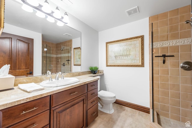 290 E 200 S, Parowan, UT 84761 - bathroom featuring toilet, vanity, a shower stall, and visible vents