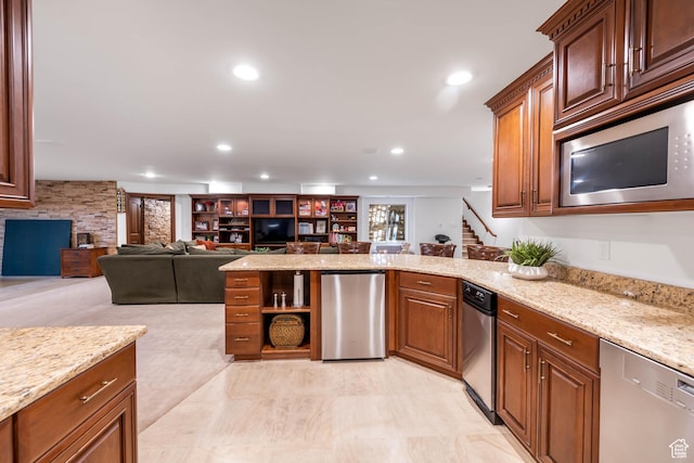 290 E 200 S, Parowan, UT 84761 - kitchen featuring stainless steel appliances, recessed lighting, open floor plan, and a peninsula