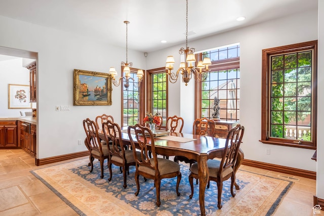 290 E 200 S, Parowan, UT 84761 - dining area featuring baseboards, a notable chandelier, and recessed lighting