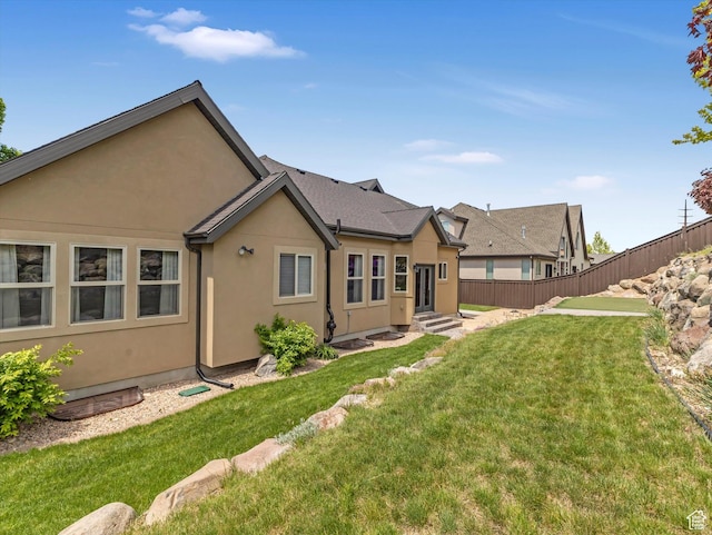 5204 N Eagles View Dr N, Lehi, UT 84043 - rear view of house with stucco siding