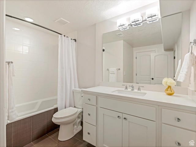 5204 N Eagles View Dr N, Lehi, UT 84043 - full bath with toilet, a textured ceiling, vanity, and tiled shower / bath